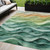 5' X 8' Teal Blue Abstract Washable Indoor Outdoor Area Rug