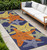 8' Blue Yellow And Orange Starfish Indoor Outdoor Runner Rug