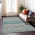 5' X 8' Teal Blue Salmon And Beige Medallion Washable Indoor Outdoor Area Rug