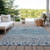 5' X 8' Gray And Silver Abstract Washable Indoor Outdoor Area Rug