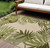 8' X 11' Ivory And Green Palm Leaf Indoor Outdoor Area Rug