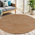 4' Rust And Beige Round Abstract Indoor Outdoor Area Rug