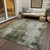 5' X 8' Pewter And Ivory Abstract Washable Indoor Outdoor Area Rug