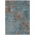 3' X 5' Teal Blue And Brown Abstract Washable Indoor Outdoor Area Rug