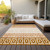3' X 5' Orange Beige And Ivory Geometric Washable Indoor Outdoor Area Rug