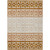 3' X 5' Orange Beige And Ivory Geometric Washable Indoor Outdoor Area Rug