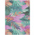 3' X 5' Teal Blue And Aqua Floral Washable Indoor Outdoor Area Rug