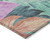3' X 5' Teal Blue And Aqua Floral Washable Indoor Outdoor Area Rug