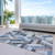 3' X 5' Blue Geometric Washable Indoor Outdoor Area Rug