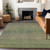 3' X 5' Fern Green Striped Washable Indoor Outdoor Area Rug