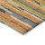 3' X 5' Orange And Beige Striped Washable Indoor Outdoor Area Rug