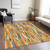 3' X 5' Orange And Beige Striped Washable Indoor Outdoor Area Rug