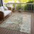 3' X 5' Brown Abstract Washable Indoor Outdoor Area Rug