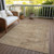 5' X 8' Beige And Taupe Aztec Washable Indoor Outdoor Area Rug