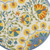4' Ivory Blue Yellow And Orange Round Floral Indoor Outdoor Area Rug