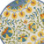 4' Ivory Blue Yellow And Orange Round Floral Indoor Outdoor Area Rug