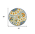 4' Ivory Blue Yellow And Orange Round Floral Indoor Outdoor Area Rug