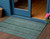 3' X 5' Teal Blue Aqua And Gray Striped Washable Indoor Outdoor Area Rug
