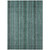 3' X 5' Teal Blue Aqua And Gray Striped Washable Indoor Outdoor Area Rug