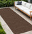 8' Dark Brown And Brown Geometric Indoor Outdoor Runner Rug