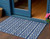 3' X 5' Navy Blue And Ivory Geometric Washable Indoor Outdoor Area Rug
