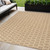 5' X 7' Natural And Beige Geometric Indoor Outdoor Area Rug