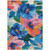 5' X 8' Navy Blue And Sky Blue Floral Washable Indoor Outdoor Area Rug