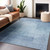 5' X 8' Blue Geometric Washable Indoor Outdoor Area Rug