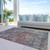 8' X 10' Pewter Abstract Washable Indoor Outdoor Area Rug