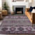 8' X 10' Purple Plum And Gray Tribal Washable Indoor Outdoor Area Rug