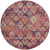8' Rust Gold And Blush Round Aztec Washable Indoor Outdoor Area Rug