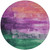 8' Purple Salmon And Green Round Abstract Washable Indoor Outdoor Area Rug