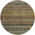 8' Brown And Gray Round Striped Washable Indoor Outdoor Area Rug