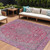 8' X 10' Pink And Lavender Medallion Washable Indoor Outdoor Area Rug