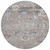 8' Taupe And Brown Round Floral Washable Indoor Outdoor Area Rug