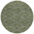 8' Olive Green Fern Green And Silver Round Geometric Washable Indoor Outdoor Area Rug