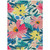 8' X 10' Blush And Pink Floral Washable Indoor Outdoor Area Rug