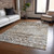 9' X 12' Brown And Beige Argyle Washable Indoor Outdoor Area Rug