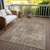8' X 10' Beige And Taupe Abstract Washable Indoor Outdoor Area Rug