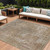 8' X 10' Beige And Taupe Abstract Washable Indoor Outdoor Area Rug