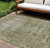 8' X 10' Olive Green Oriental Washable Indoor Outdoor Area Rug