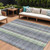 9' X 12' Pewter Gray And Mint Green Plaid Washable Indoor Outdoor Area Rug