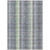 9' X 12' Pewter Gray And Mint Green Plaid Washable Indoor Outdoor Area Rug