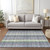 9' X 12' Pewter Gray And Mint Green Plaid Washable Indoor Outdoor Area Rug