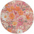 8' Blush Pink And Orange Round Floral Washable Indoor Outdoor Area Rug
