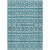 8' X 10' Teal Blue And Ivory Geometric Washable Indoor Outdoor Area Rug