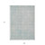 9' X 12' Aqua Damask Washable Indoor Outdoor Area Rug