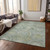 8' X 10' Sage And Gold Medallion Washable Indoor Outdoor Area Rug
