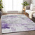 8' X 10' Lavender Gray And Ivory Abstract Washable Indoor Outdoor Area Rug
