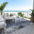 8' X 10' Blue And Ivory Abstract Washable Indoor Outdoor Area Rug